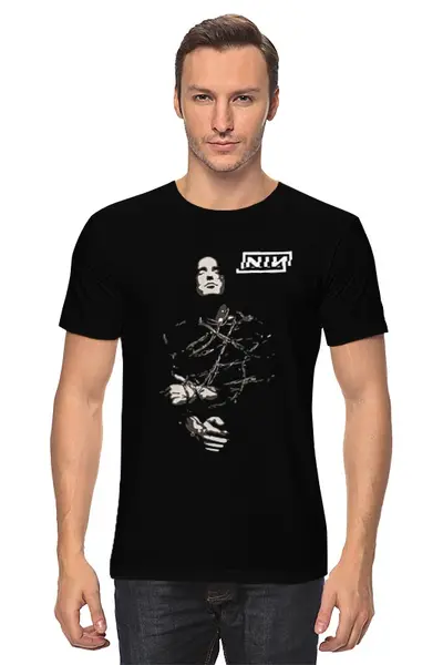 Заказать мужскую футболку в Москве. Футболка классическая Nine Inch Nails / Trent Reznor от OEX design - готовые дизайны и нанесение принтов.