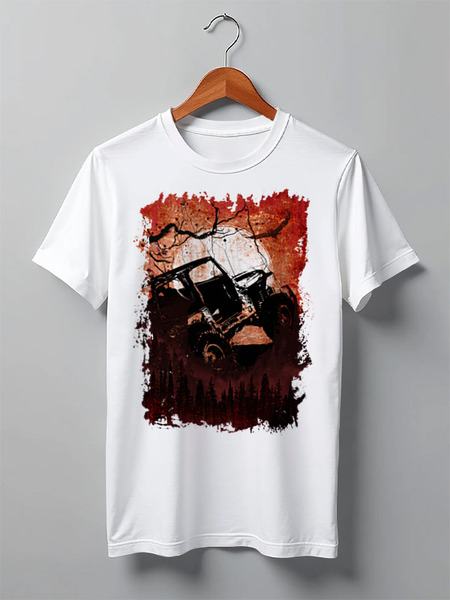 Заказать мужскую футболку в Москве. Футболка классическая  Offroad Expedition от oneredfoxstore@gmail.com - готовые дизайны и нанесение принтов.