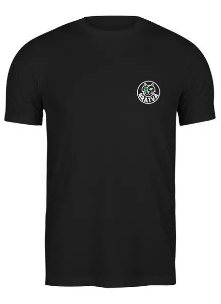 Заказать мужскую футболку в Москве. Футболка классическая Black BRATVA male shirt от svetabratva@gmail.com - готовые дизайны и нанесение принтов.