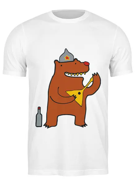 Заказать мужскую футболку в Москве. Футболка классическая Русский медведь от Easy-store - готовые дизайны и нанесение принтов.
