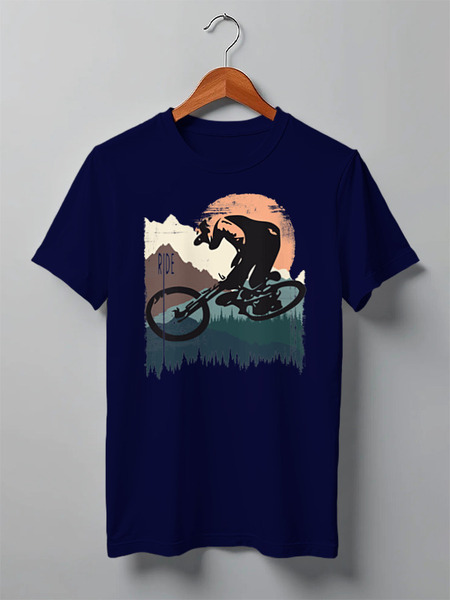 Заказать мужскую футболку в Москве. Футболка классическая Mountain Bike от oneredfoxstore@gmail.com - готовые дизайны и нанесение принтов.