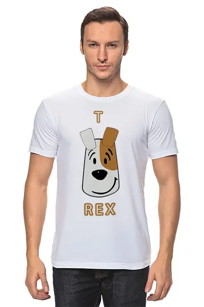 Заказать мужскую футболку в Москве. Футболка классическая T-REX от Виктор Касаткин - готовые дизайны и нанесение принтов.