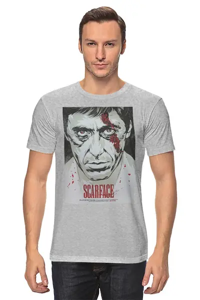 Заказать мужскую футболку в Москве. Футболка классическая Al Pacino / Ал Пачино от KinoArt - готовые дизайны и нанесение принтов.