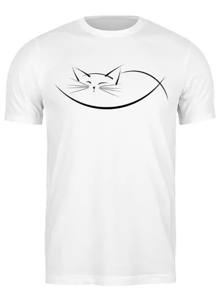 Заказать мужскую футболку в Москве. Футболка классическая Cats Here от oneredfoxstore@gmail.com - готовые дизайны и нанесение принтов.