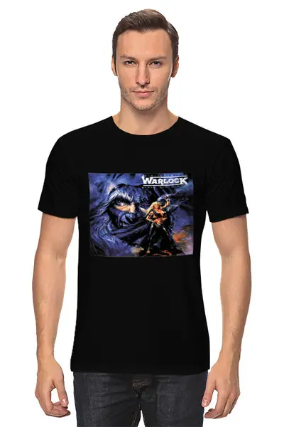 Заказать мужскую футболку в Москве. Футболка классическая Warlock от Fedor - готовые дизайны и нанесение принтов.