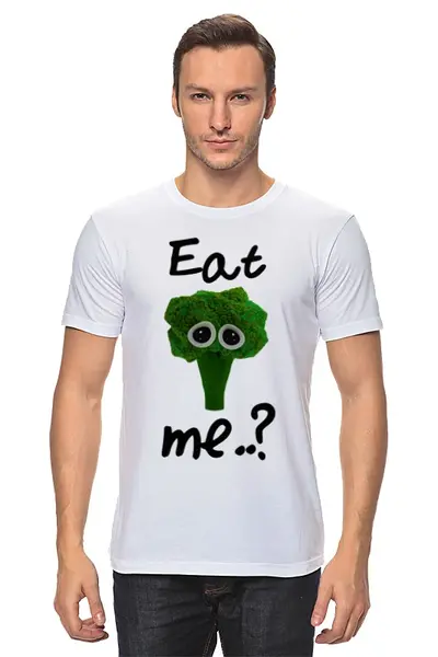 Заказать мужскую футболку в Москве. Футболка классическая Eat me..? от FireFoxa - готовые дизайны и нанесение принтов.