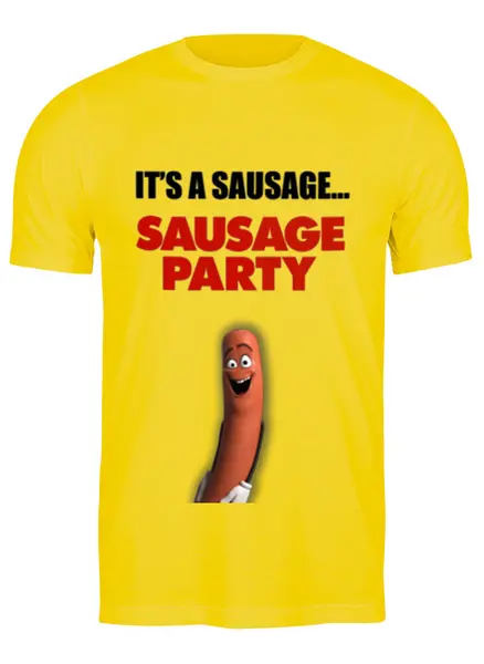 Заказать мужскую футболку в Москве. Футболка классическая SAUSAGE PARTY - Полный расколбас! от art_yaroslav - готовые дизайны и нанесение принтов.