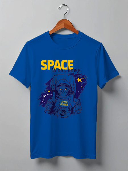 Заказать мужскую футболку в Москве. Футболка классическая space is our home от PiCaSSo Star - готовые дизайны и нанесение принтов.