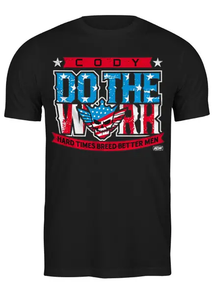 Заказать мужскую футболку в Москве. Футболка классическая Мерч Cody Rhodes от Виталий Пешков - готовые дизайны и нанесение принтов.