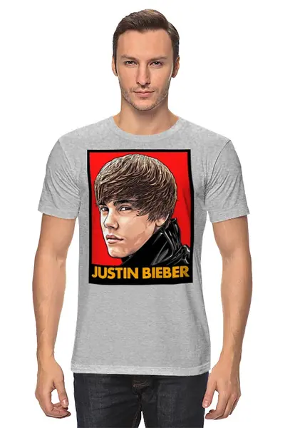 Заказать мужскую футболку в Москве. Футболка классическая Justin Bieber от Leichenwagen - готовые дизайны и нанесение принтов.