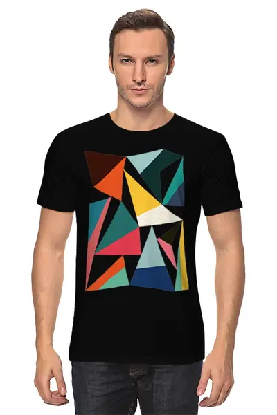 Заказать мужскую футболку в Москве. Футболка классическая Треугольники от printik - готовые дизайны и нанесение принтов.
