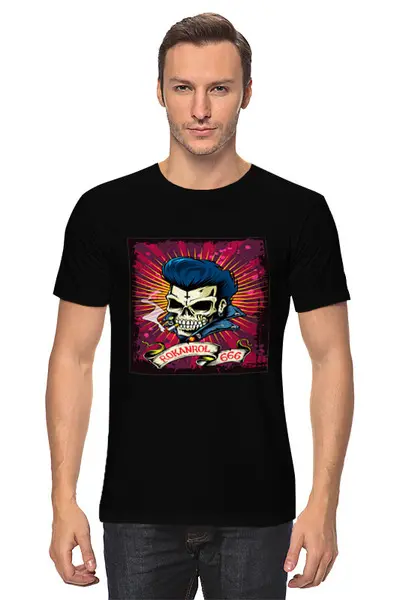 Заказать мужскую футболку в Москве. Футболка классическая Rock and Roll от THE_NISE  - готовые дизайны и нанесение принтов.