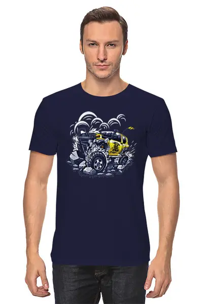 Заказать мужскую футболку в Москве. Футболка классическая Внедорожник   от T-shirt print  - готовые дизайны и нанесение принтов.