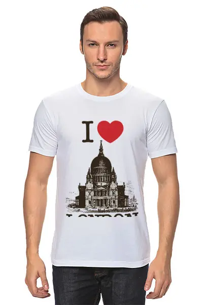 Заказать мужскую футболку в Москве. Футболка классическая Я люблю Лондон от Celluloid - готовые дизайны и нанесение принтов.