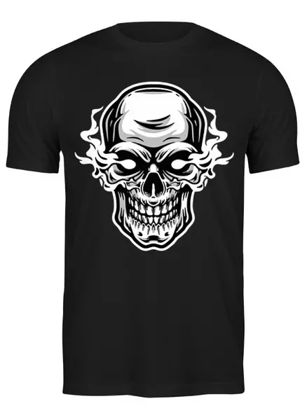 Заказать мужскую футболку в Москве. Футболка классическая Skull Flame от balden - готовые дизайны и нанесение принтов.