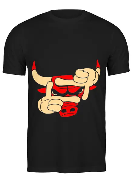 Заказать мужскую футболку в Москве. Футболка классическая Злой бык от ANDREI M - готовые дизайны и нанесение принтов.