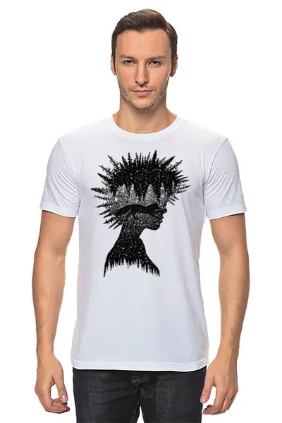 Заказать мужскую футболку в Москве. Футболка классическая Forest от oneredfoxstore@gmail.com - готовые дизайны и нанесение принтов.