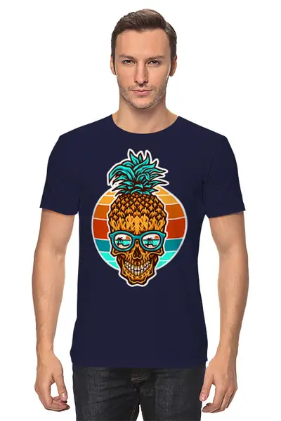 Заказать мужскую футболку в Москве. Футболка классическая SkullSummer от balden - готовые дизайны и нанесение принтов.