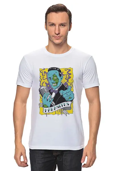 Заказать мужскую футболку в Москве. Футболка классическая Zombie in da city от budil - готовые дизайны и нанесение принтов.