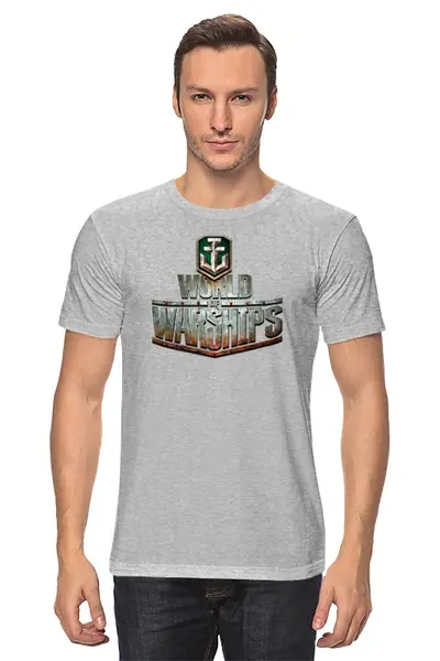Заказать мужскую футболку в Москве. Футболка классическая World of Warships от Leichenwagen - готовые дизайны и нанесение принтов.