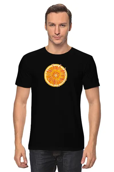 Заказать мужскую футболку в Москве. Футболка классическая Апельсин от kolok - готовые дизайны и нанесение принтов.