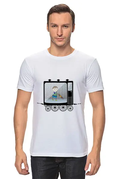 Заказать мужскую футболку в Москве. Футболка классическая Совсем маленький от PolinaPo - готовые дизайны и нанесение принтов.