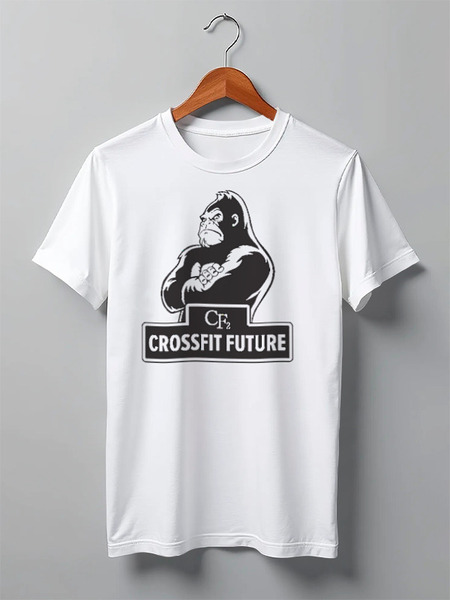 Заказать мужскую футболку в Москве. Футболка классическая Crossfit / Кроссфит от KinoArt - готовые дизайны и нанесение принтов.