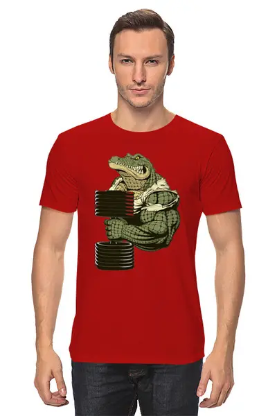 Заказать мужскую футболку в Москве. Футболка классическая Крокоспорт от T-shirt print  - готовые дизайны и нанесение принтов.