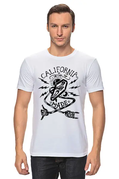 Заказать мужскую футболку в Москве. Футболка классическая California от Kostya  - готовые дизайны и нанесение принтов.