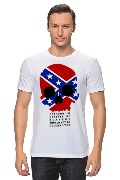 Заказать мужскую футболку в Москве. Футболка классическая Флаг Конфедерации США от Leichenwagen - готовые дизайны и нанесение принтов.