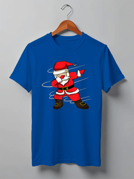 Заказать мужскую футболку в Москве. Футболка классическая Dabbing Santa от skynatural - готовые дизайны и нанесение принтов.