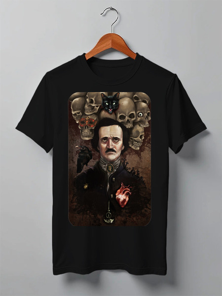 Заказать мужскую футболку в Москве. Футболка классическая Эдгар По от Александр - готовые дизайны и нанесение принтов.
