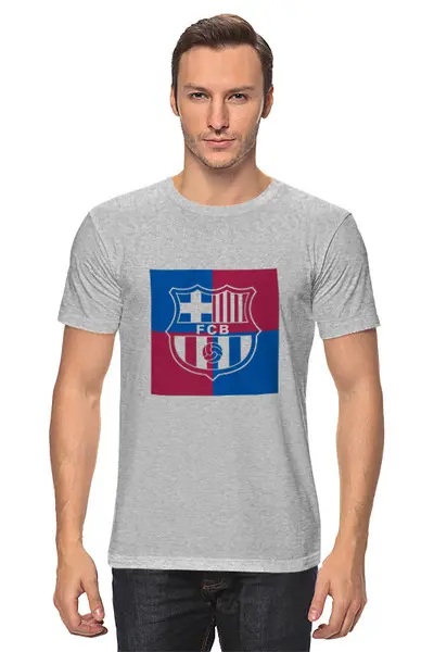 Заказать мужскую футболку в Москве. Футболка классическая FC Barcelona | Barcelona Logo (2021) от 0x000000123 - готовые дизайны и нанесение принтов.
