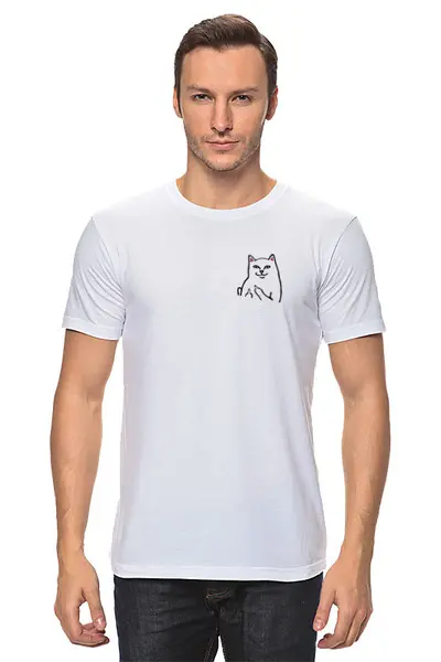 Заказать мужскую футболку в Москве. Футболка классическая Мемный кот от EK  - готовые дизайны и нанесение принтов.