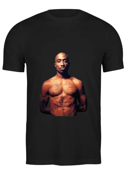 Заказать мужскую футболку в Москве. Футболка классическая 2pac (Tupac) от Рома Мозжерин - готовые дизайны и нанесение принтов.