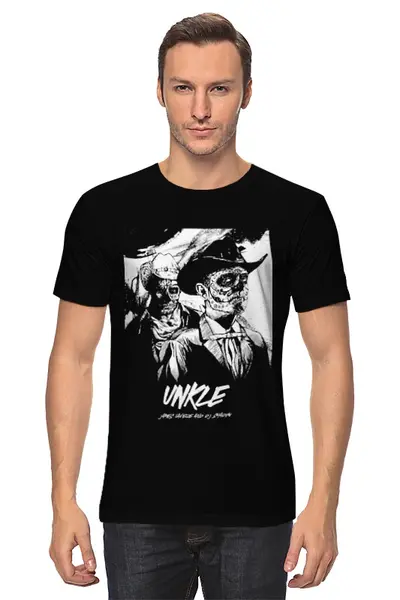 Заказать мужскую футболку в Москве. Футболка классическая UNKLE / James Lavelle & DJ Shadow от OEX design - готовые дизайны и нанесение принтов.