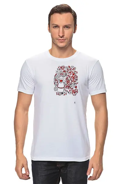 Заказать мужскую футболку в Москве. Футболка классическая Свадьба в стиле Марка Шагала от polinauk - готовые дизайны и нанесение принтов.
