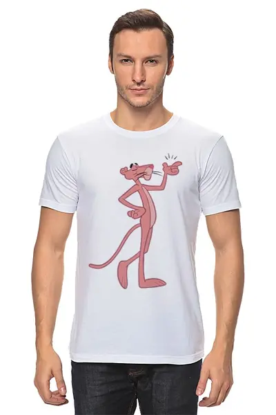 Заказать мужскую футболку в Москве. Футболка классическая Розовая пантера от olgam - готовые дизайны и нанесение принтов.