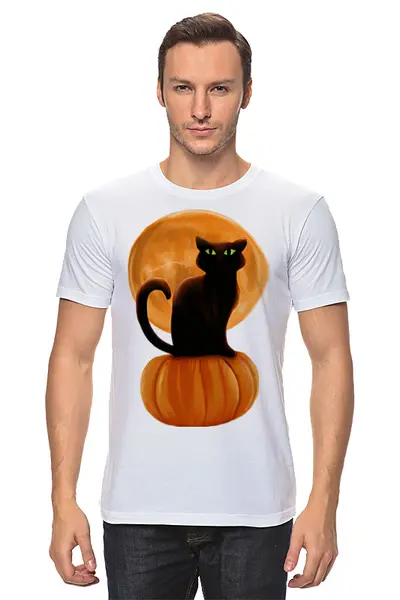 Заказать мужскую футболку в Москве. Футболка классическая Halloweenния от valezar - готовые дизайны и нанесение принтов.
