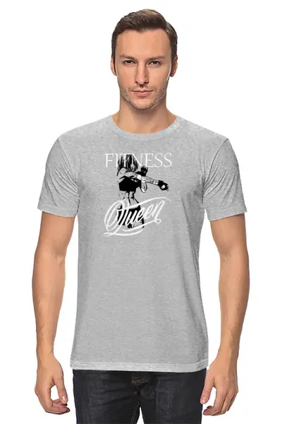 Заказать мужскую футболку в Москве. Футболка классическая FITNESS QUEEN от Алексс Неро - готовые дизайны и нанесение принтов.
