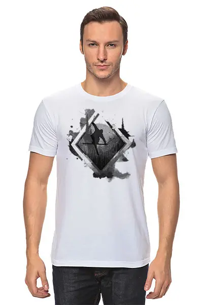 Заказать мужскую футболку в Москве. Футболка классическая Ski Ride от oneredfoxstore@gmail.com - готовые дизайны и нанесение принтов.