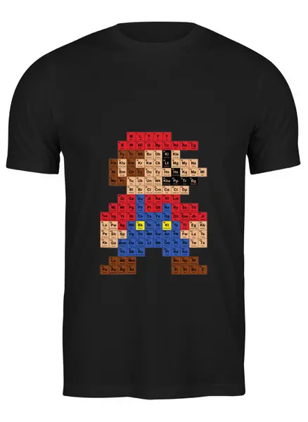Заказать мужскую футболку в Москве. Футболка классическая Таблица Супер Марио от printik - готовые дизайны и нанесение принтов.