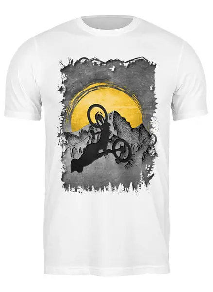 Заказать мужскую футболку в Москве. Футболка классическая Rider MTB от oneredfoxstore@gmail.com - готовые дизайны и нанесение принтов.