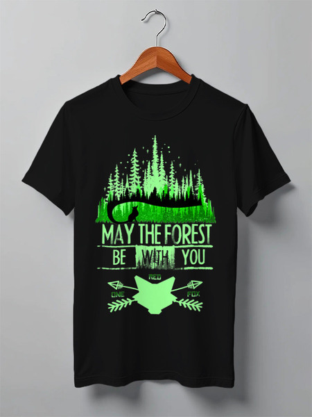 Заказать мужскую футболку в Москве. Футболка классическая Fox Here от oneredfoxstore@gmail.com - готовые дизайны и нанесение принтов.