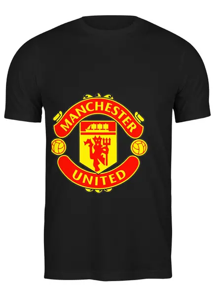 Заказать мужскую футболку в Москве. Футболка классическая Manchester United от margo23 - готовые дизайны и нанесение принтов.