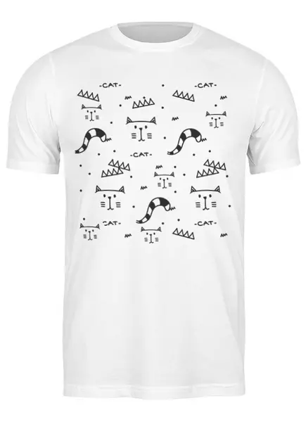 Заказать мужскую футболку в Москве. Футболка классическая Cats Here от oneredfoxstore@gmail.com - готовые дизайны и нанесение принтов.