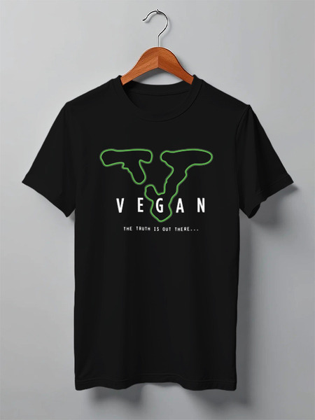 Заказать мужскую футболку в Москве. Футболка классическая V - Vegan от skynatural - готовые дизайны и нанесение принтов.