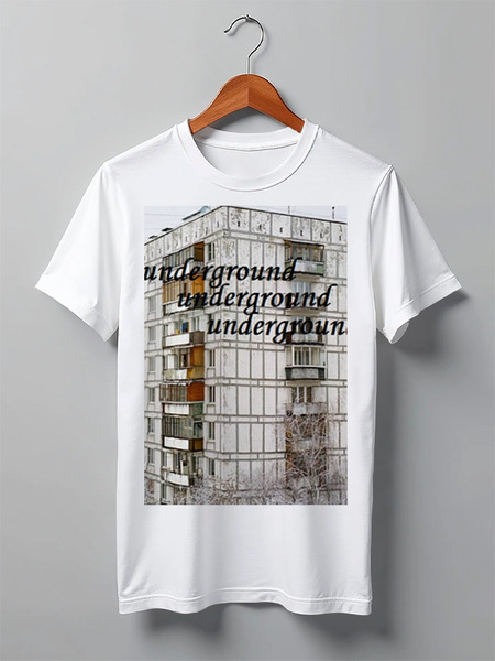 Заказать мужскую футболку в Москве. Футболка классическая underground от данил данил - готовые дизайны и нанесение принтов.