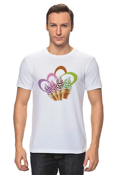 Заказать мужскую футболку в Москве. Футболка классическая Мороженое от elvis - готовые дизайны и нанесение принтов.