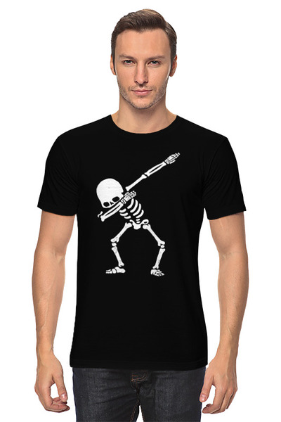 Заказать мужскую футболку в Москве. Футболка классическая Скелет DAB от skynatural - готовые дизайны и нанесение принтов.